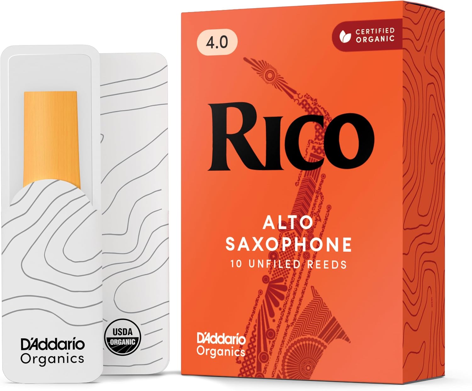 Rico by D'Addario Alto Sax Reeds, Strength 4, 10-pack