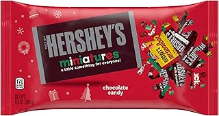 HERSHEY'S Miniatures Assorted Chocolate, Christmas Candy Bag, 9.9 oz