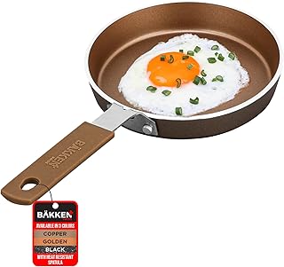 2-Piece Mini Nonstick Egg Pan & Omelet Pan – Egg Pan [5.5''] with Copper/Golden Non-Stick, Skillet, Eco-Friendly –for Eggs Pancakes, for All Stoves - Non Toxic