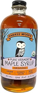 Organic Pure Vermont Maple Syrup in Glass Bottle - From Barred Woods Maple (Grade A Amber Rich, Pint (16 oz))