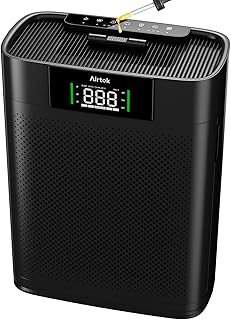 Air Purifiers for Home Large Room Up to 1300 Ft², with Air Quality Monitor PM2.5、HEPA Sleep Mode、Aromatherapy for Allergies, Pet Hair, Pollen in Bedroom, AP2301, Black