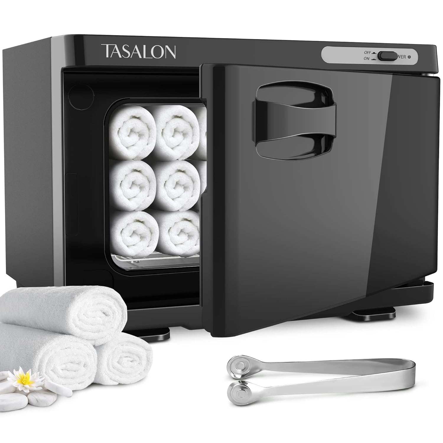 TASALON Professional Hot Towel Warmer Cabinet, 8L Middle Capacity, Use for Facial Spa, Hair Beauty, Salon Equipment and Home, Perfect Temperature for Towel Warmer, Fits up to 24 Small Towels - Black