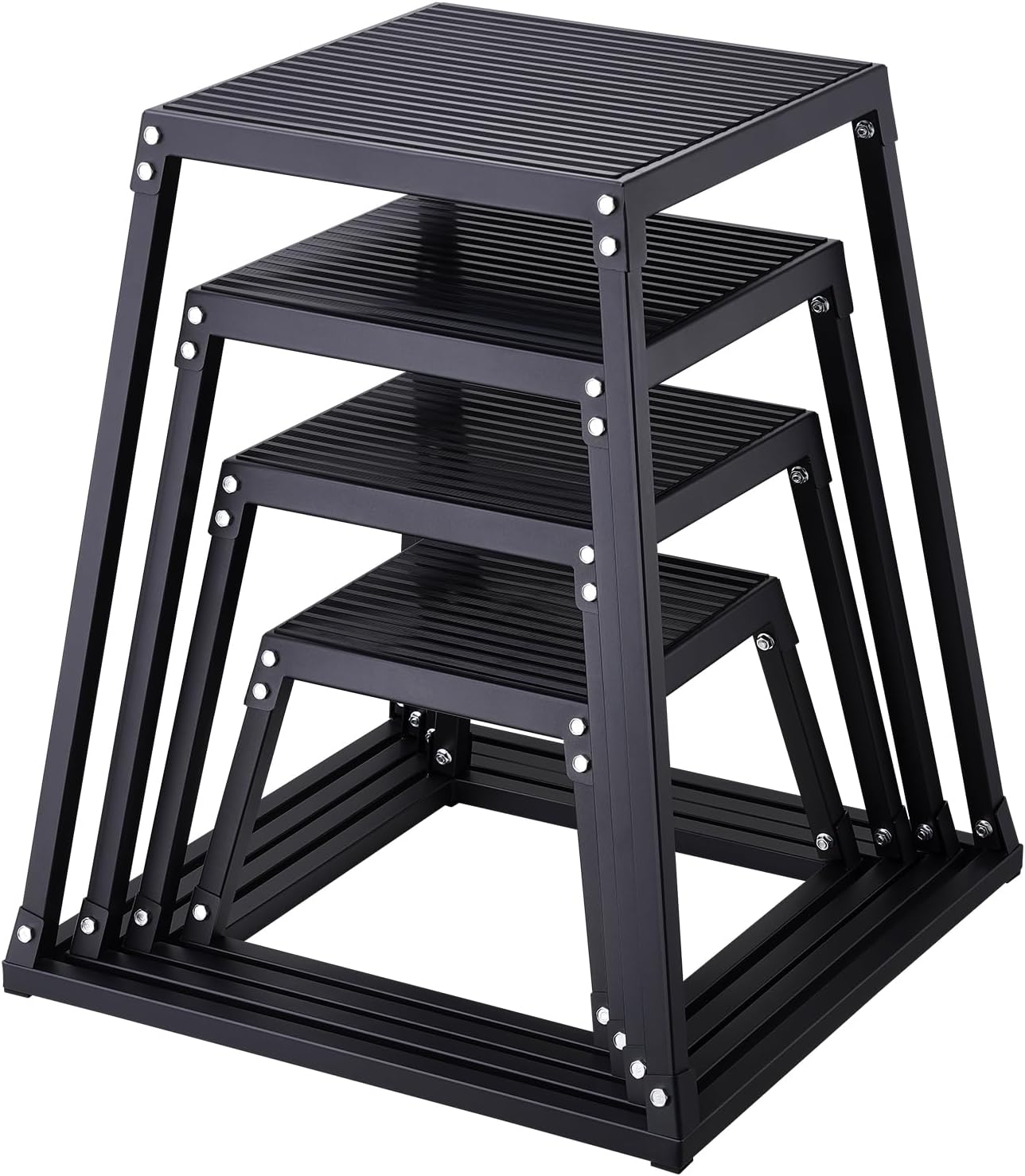 VEVOR Plyometric Jump Box, 18 Inch Plyo Box, Steel Plyometric Platform and Jumping Agility Box, Anti-Slip Fitness Exercise Step Up Box for Home Gym Training, Conditioning Strength Training