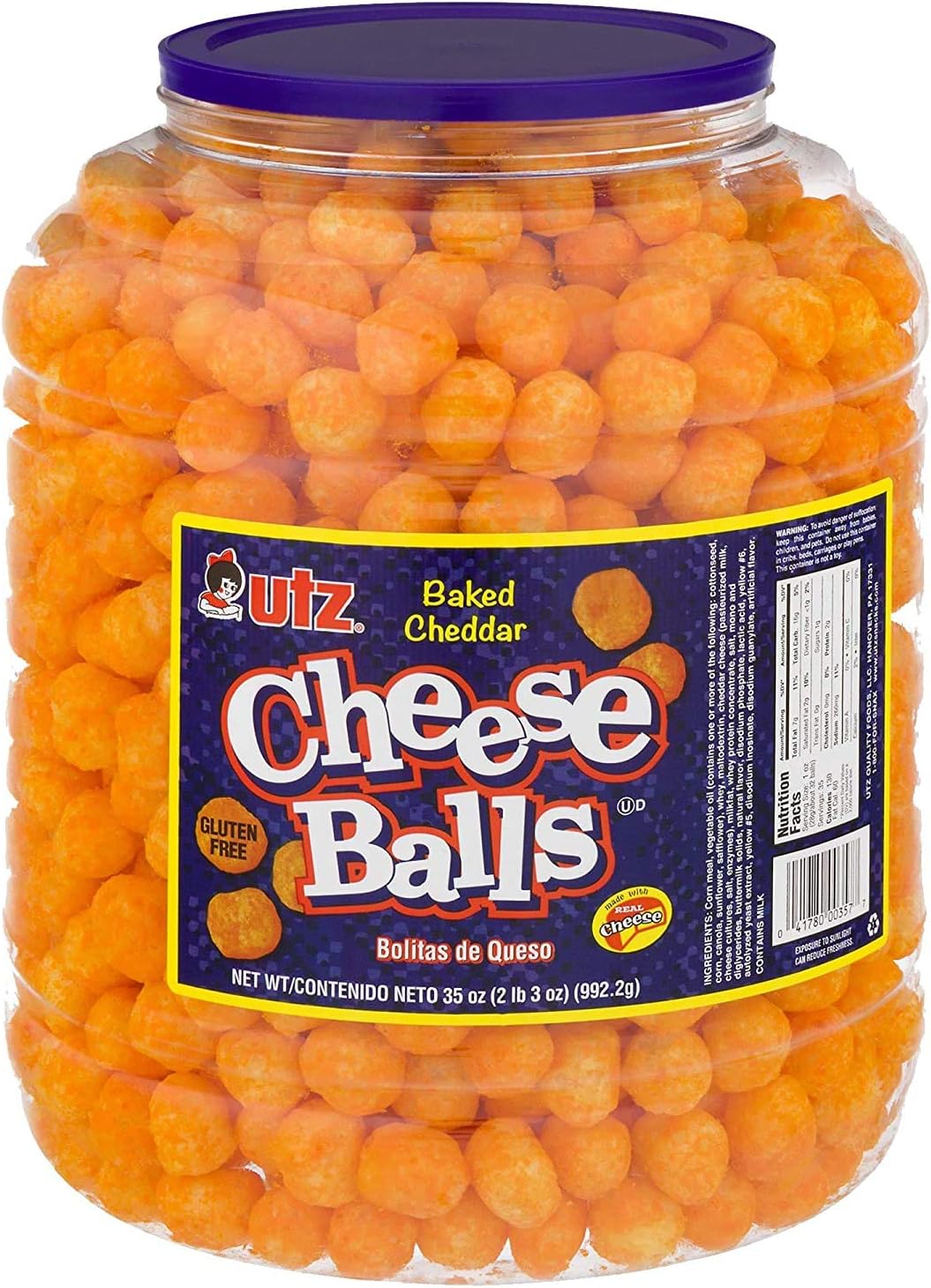 Utz Cheese Balls Barrels - 2 / 35 oz.