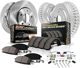 KOE15073DK Autospecialty Front and Rear Replacement Brake Kit-OE Brake Drums & Ceramic Brake Pads For Jeep Cherokee, Jeep Wrangler [Model Specific]