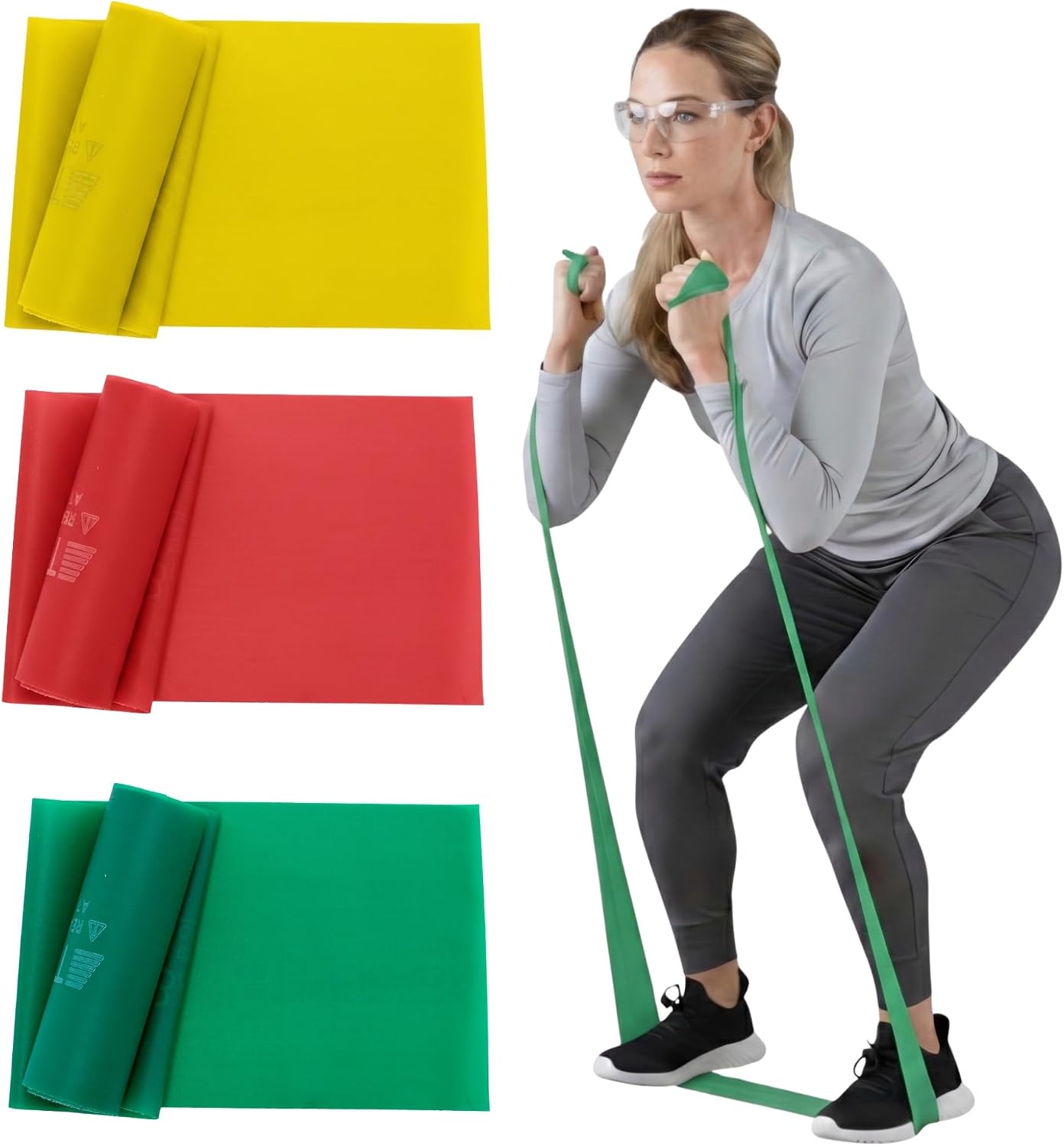 THERABAND Resistance Bands Set, Elastic Bands for Exercise & Physical Therapy, Strength Training for Upper & Lower Body Fitness