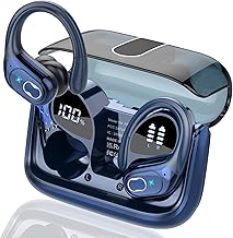 Wireless Earbuds 75hrs Bluetooth 5.3 Headphone Sport, 2024 Bluetooth Earbuds Stereo Deep Bass Over Ear Bud with Earhooks, ENC Noise Cancelling Mic, IPX7 Waterproof Earphone, Royal Blue