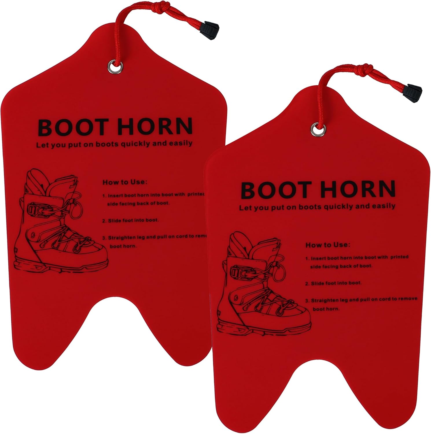 Ski Boot Horn 13 inch Shoe Horn for Ski and Snowboard Boots Cuttable Shoe Horn for All Ski Boots, Helps Insert Boot Liners