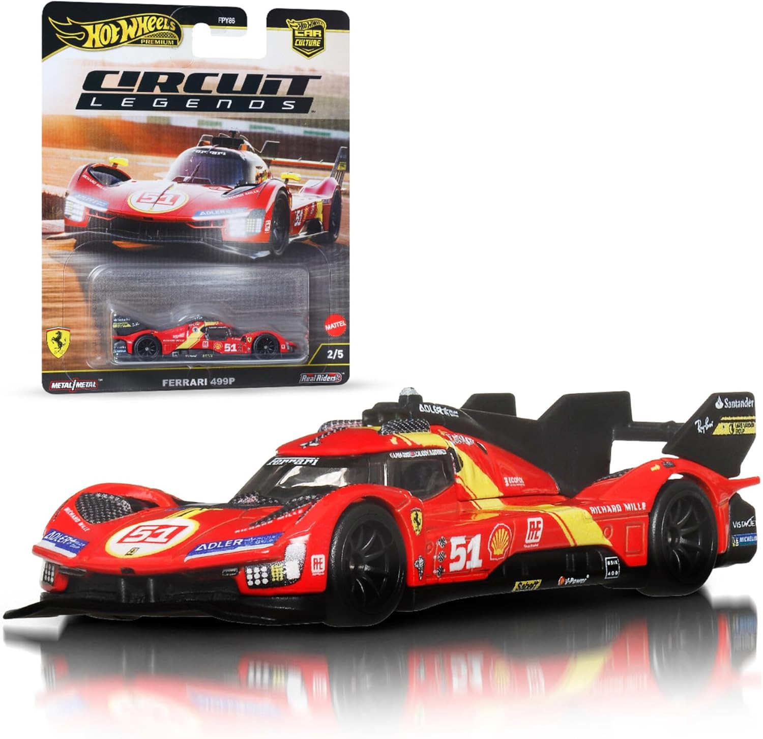 Hot Wheels Car Culture Vehicle, Premium 1:64 Scale Die-Cast Toy Car or Truck with Real Riders Tires & Metal/Metal Body & Chassis (Styles May Vary), JBK49