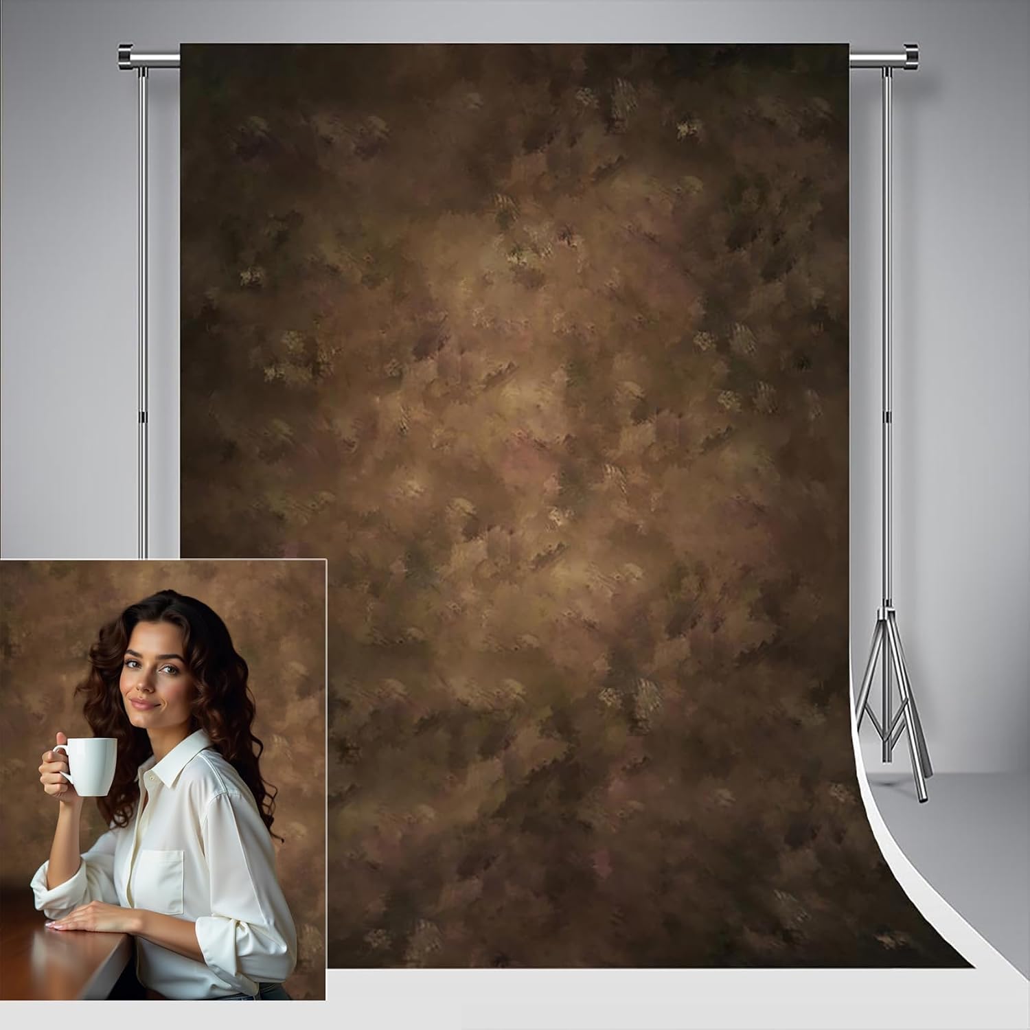 Kate Retro Background Abstract Brown Backdrop Photo Booth for Newborn Professional Studio Portrait Photography 8X8ft/2.5x2.5m