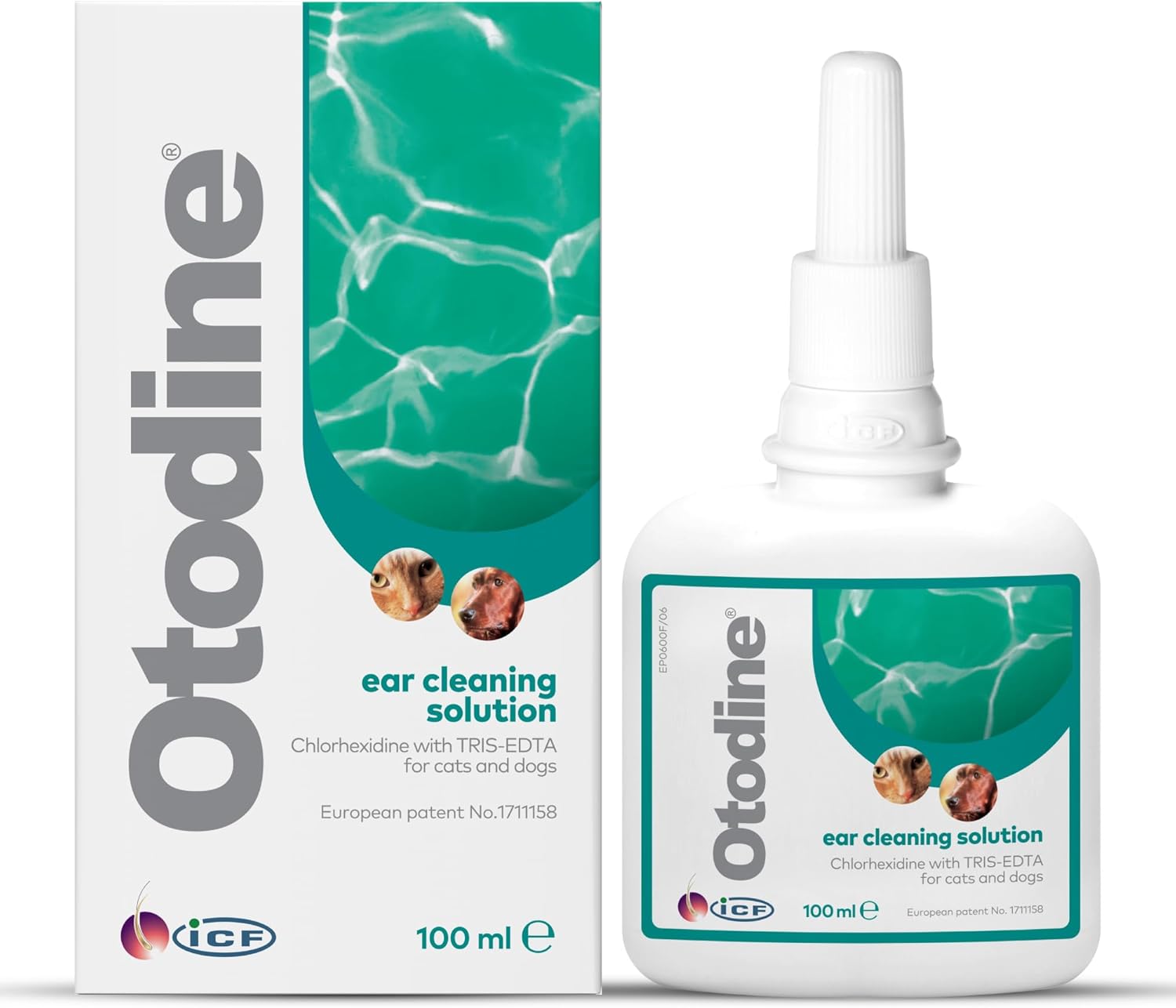 ICF Otodine | Cat & Dog Ear Cleaner Solution | Dog Ear Drops to Stop Wax Build Up, Head Shaking, Discomfort, Ear Odour & Scratching | 100ml