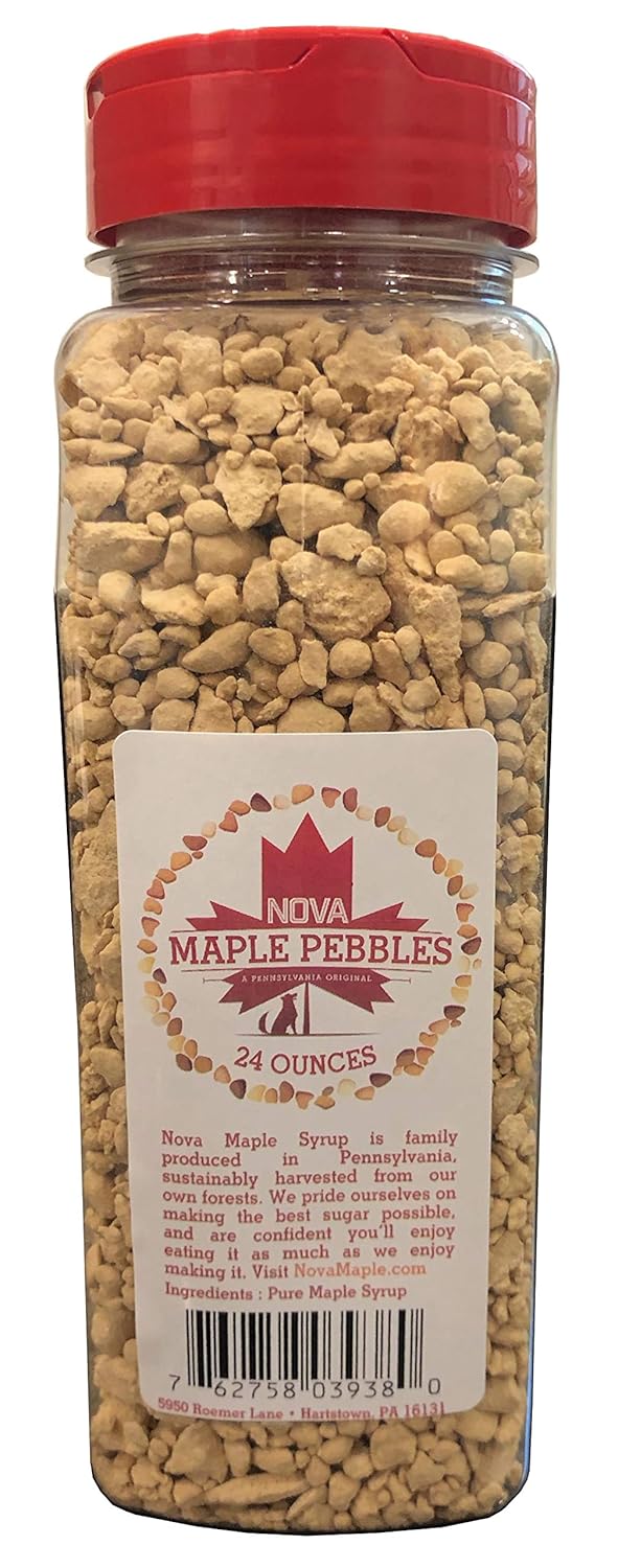 Nova Maple Sugar Pebbles - Pure Maple Syrup Sugar Chunks and Sprinkles (24 Ounces)