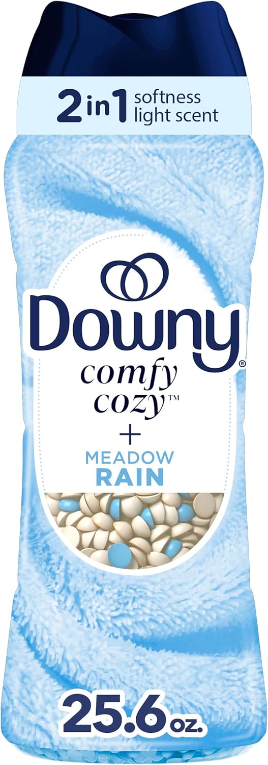 Downy Comfy Cozy In-Wash Laundry Scent Booster Beads, Meadow Rain Scent, 25.6 oz, Softness and Freshness