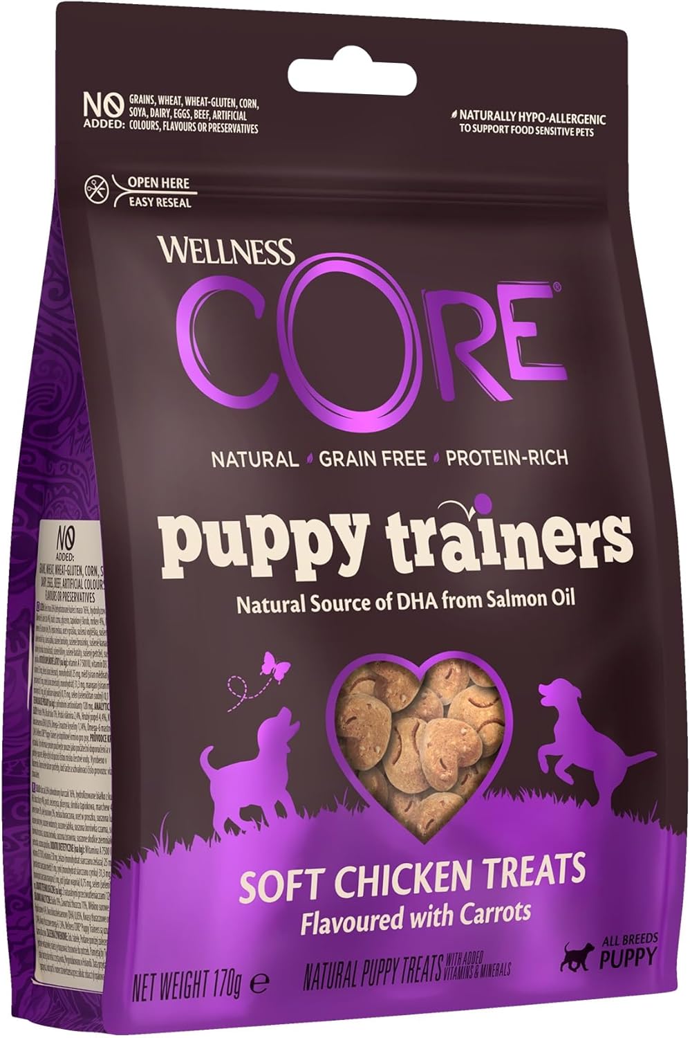 Wellness CORE Puppy Trainers, Treats for Dog Training, Natural Grain-Free Training Snacks, High Meat Content, Ideal Rewards for Puppies, 170g