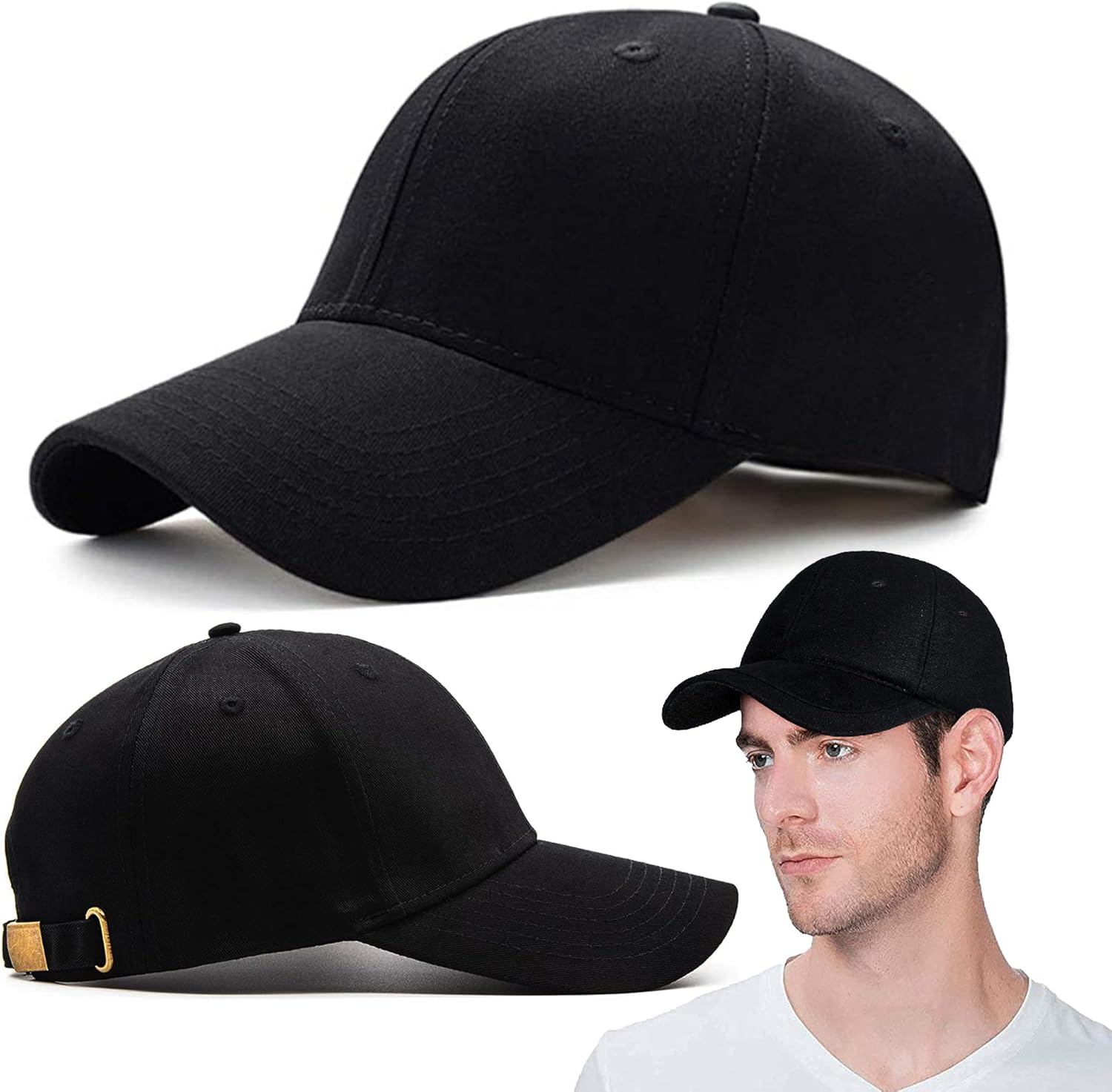 Plain Baseball caps for Mens and Womens with Adjustable Buckle, Baseball caps Men s is Sports Cap for Men's Accessories, Black Cap can use Running, Gym, Fashion, Office and Outdoor Men caps.