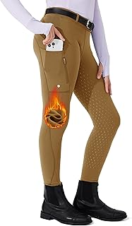 Willit Girls Fleece Horse Riding Pants Equestrian Breeches Kids Winter Riding Tights Thermal Schooling Tights