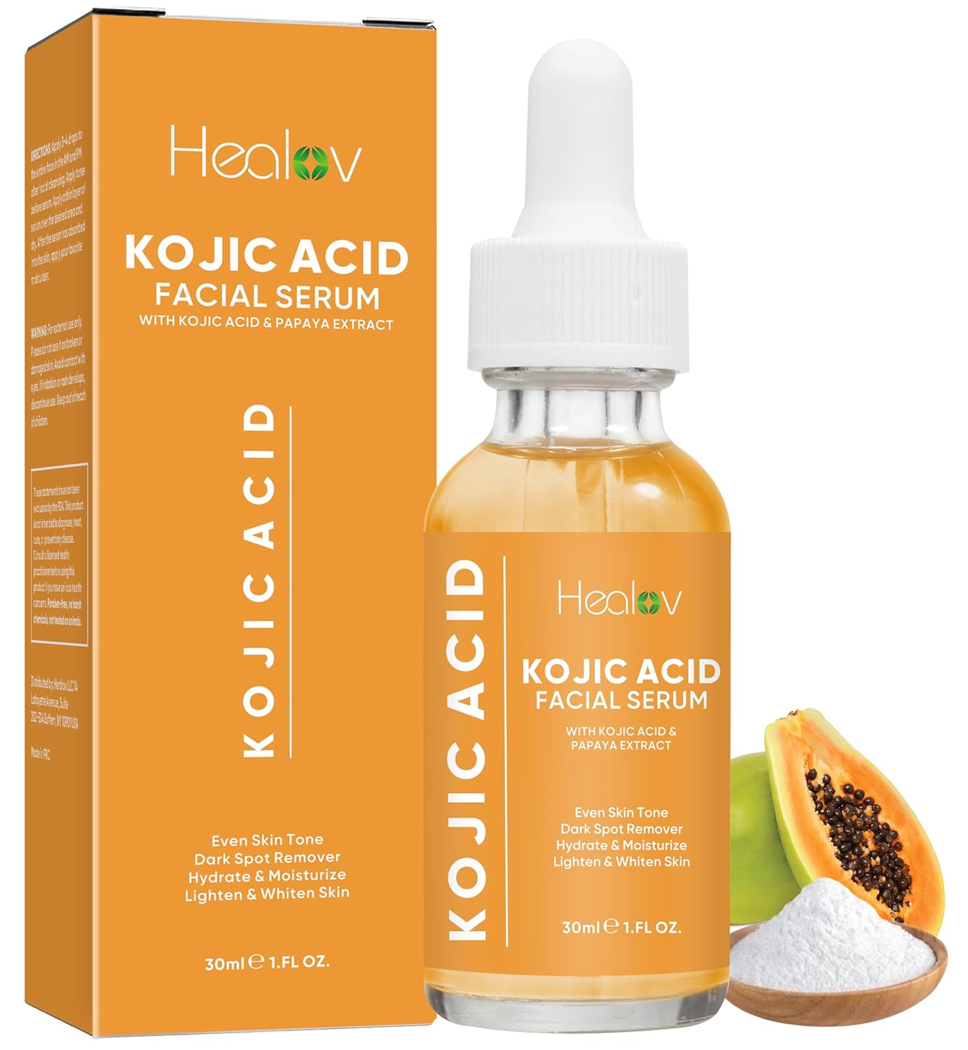 Kojic Acid Serum – Dark Spot Remover for Face & Body – Skin Brightening for Spots, Hyperpigmentation, Discoloration – Facial Oil Reduces Acne, Scars, & Evens Tone – Dark Spot Correcting Glow Serum