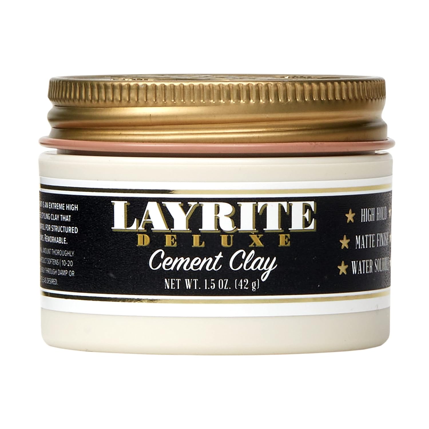 Layrite Deluxe Cement Clay, White, Mild Cream Soda, 1.5 Oz