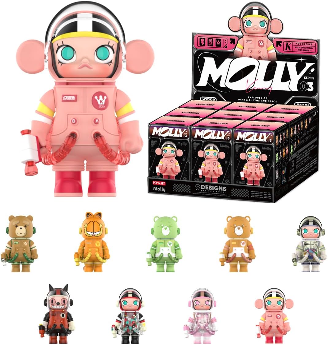 POP MART MEGA SPACE MOLLY 100% Series 3 Collectible Character Series Whole Set（9Boxes） 2.5 inches Premium Design gifts for women Fan-Favorite Toy Art Toy Action Figure