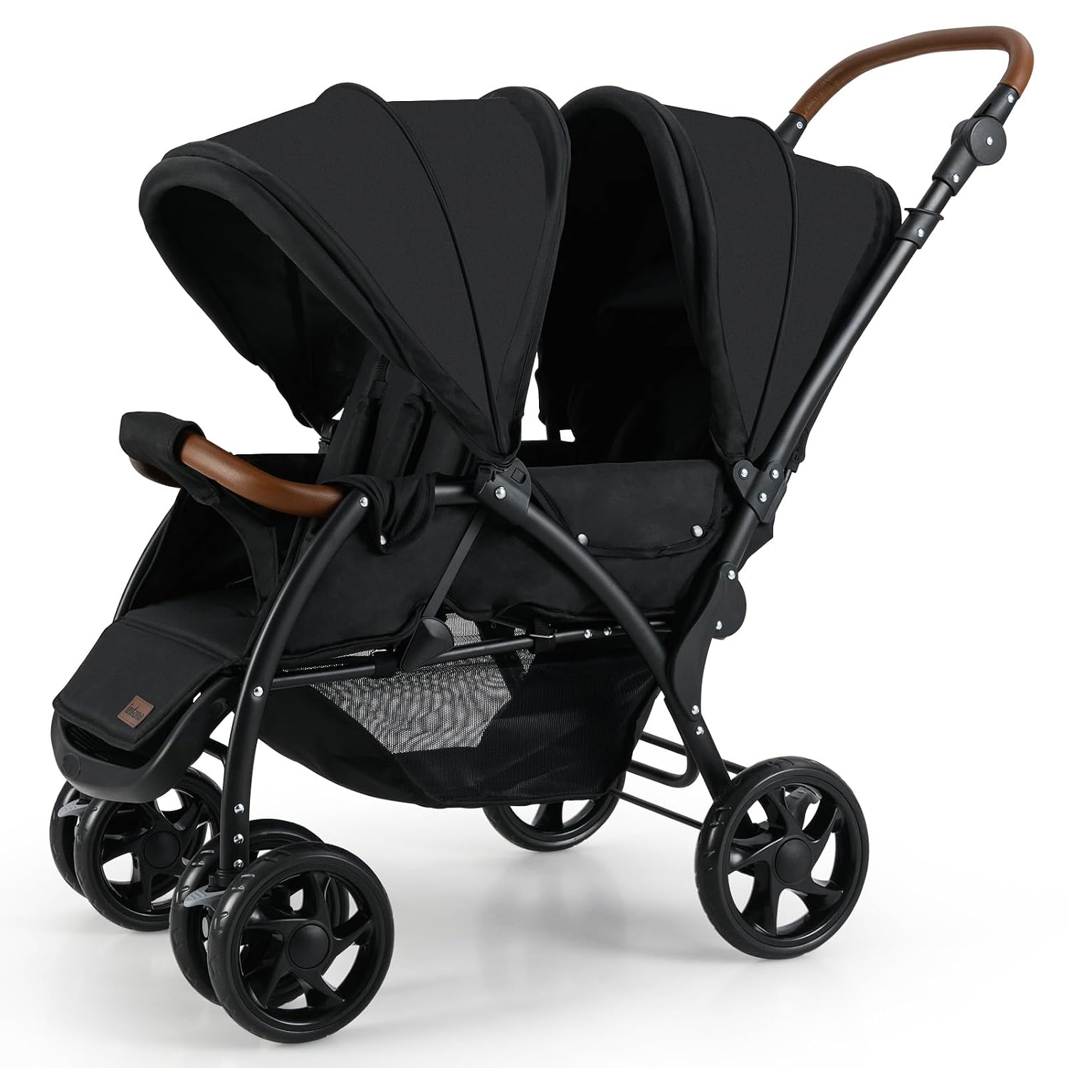 INFANS Double Stroller, Foldable Twin Stroller for Infants and Toddlers