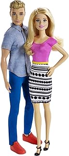 Barbie & Ken Doll Set, 2-Pack of Fashion Dolls Featuring Removable Clothes Including Denim Button Down & Pink Blouse (Amazon Exclusive)