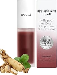 NOONI Korean Lip Oil - Appleginseng | Lip Stain, Gift, Long-Lasting, Moisturizing, Plumping, Revitalizing for Dry Lips, Waterproof, No Peel Off, Korean Lip Tint, Vegan, 0.12 Fl Oz