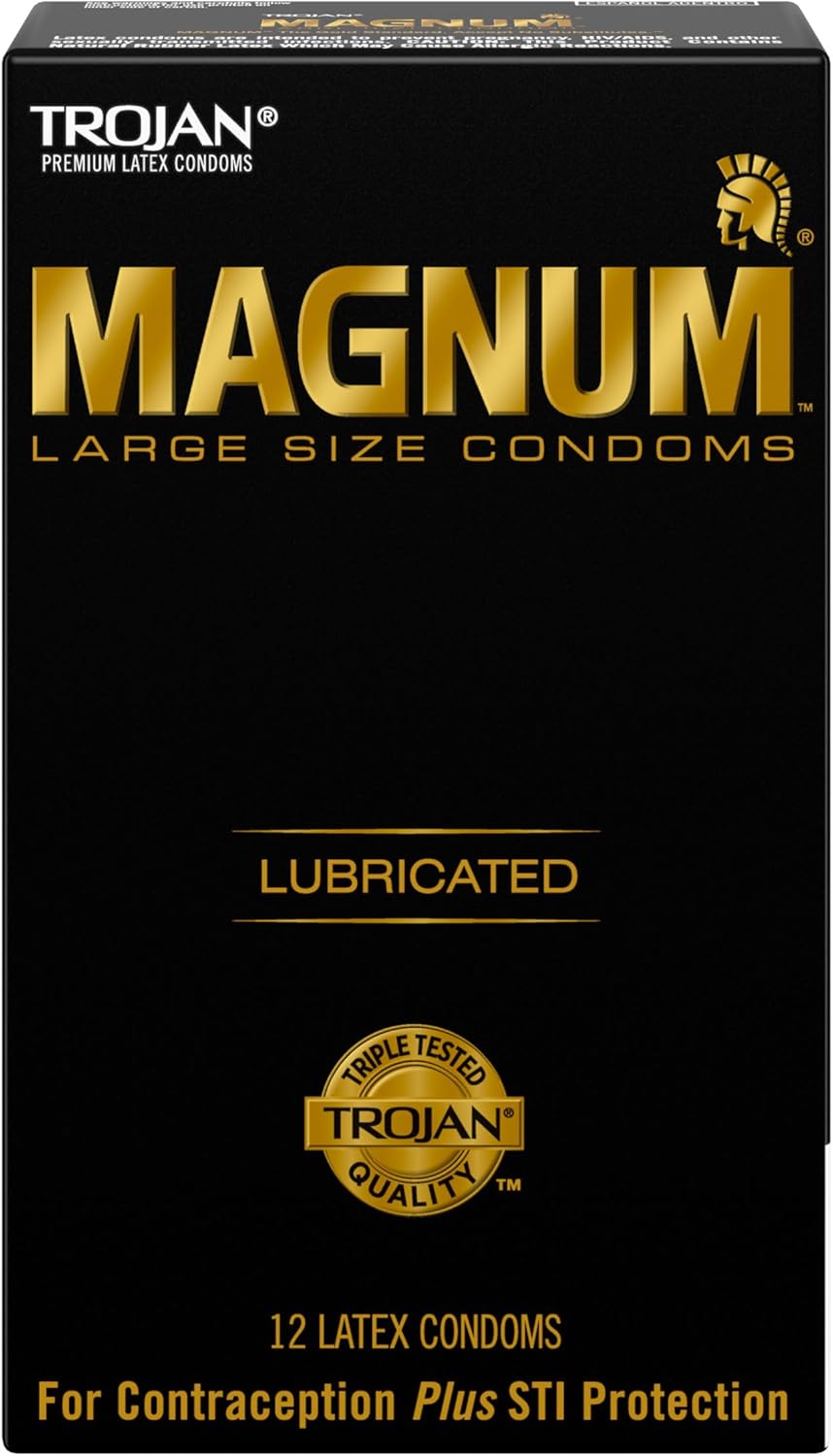Trojan Magnum Large Size Lubricated Condoms - 12 count