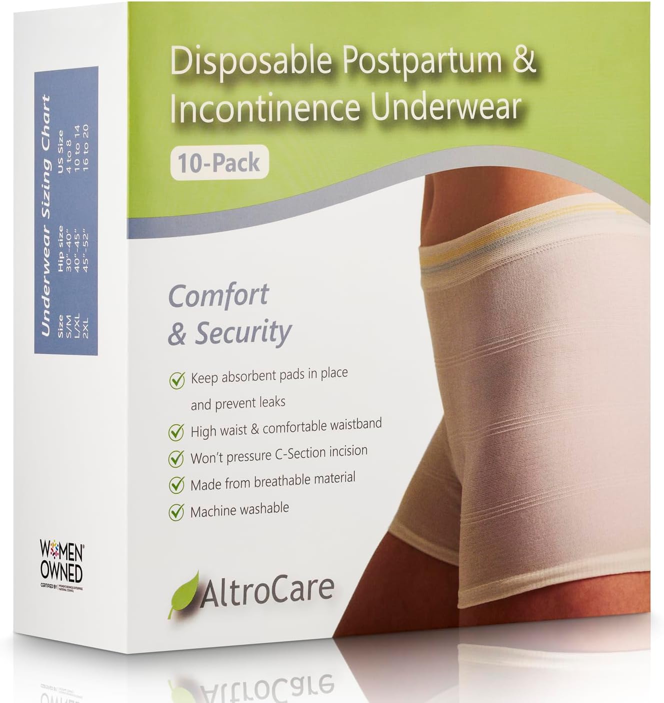 10-Pack Disposable, Postpartum and Incontinence Mesh Underwear - Size L/XL