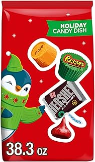 Chocolate Packaged Candy Assortment Stand Up Bag (HERSHEY'S Milk Chocolate KISSES, ROLO Creamy Caramels, REESE'S Milk Chocolate Peanut Butter Cup Miniatures, HERSHEY'S Miniatures Assortment), 38.3 oz.