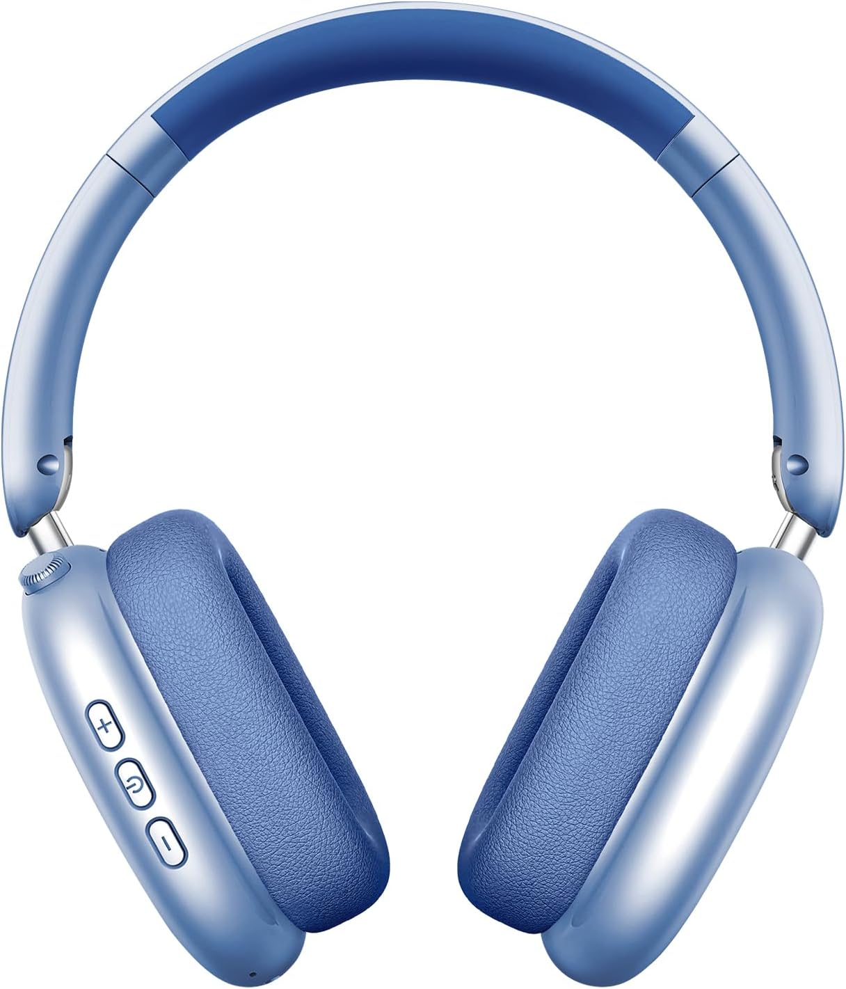 Wentronic Y01 Wireless Over Ear Headphones, Noise Canceling Bluetooth 5.3 Headphones with Microphones,Hi-Res Audio,48H Playtime,Foldable,Breathable Soft Earpads for iOS/Android/Samsung/PC-Blue