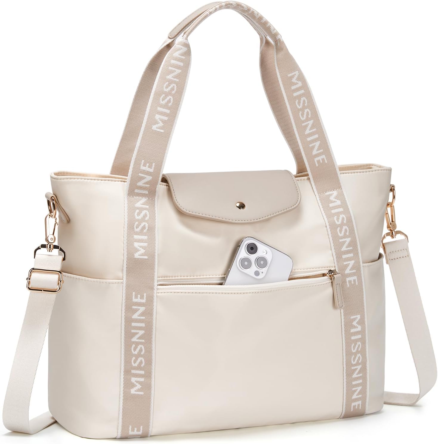 Missnine Laptop Tote Bag 15.6 inch Large Work Bags for Women Laptop Purse Casual Lightweight Computer Bag for Office, Gifts