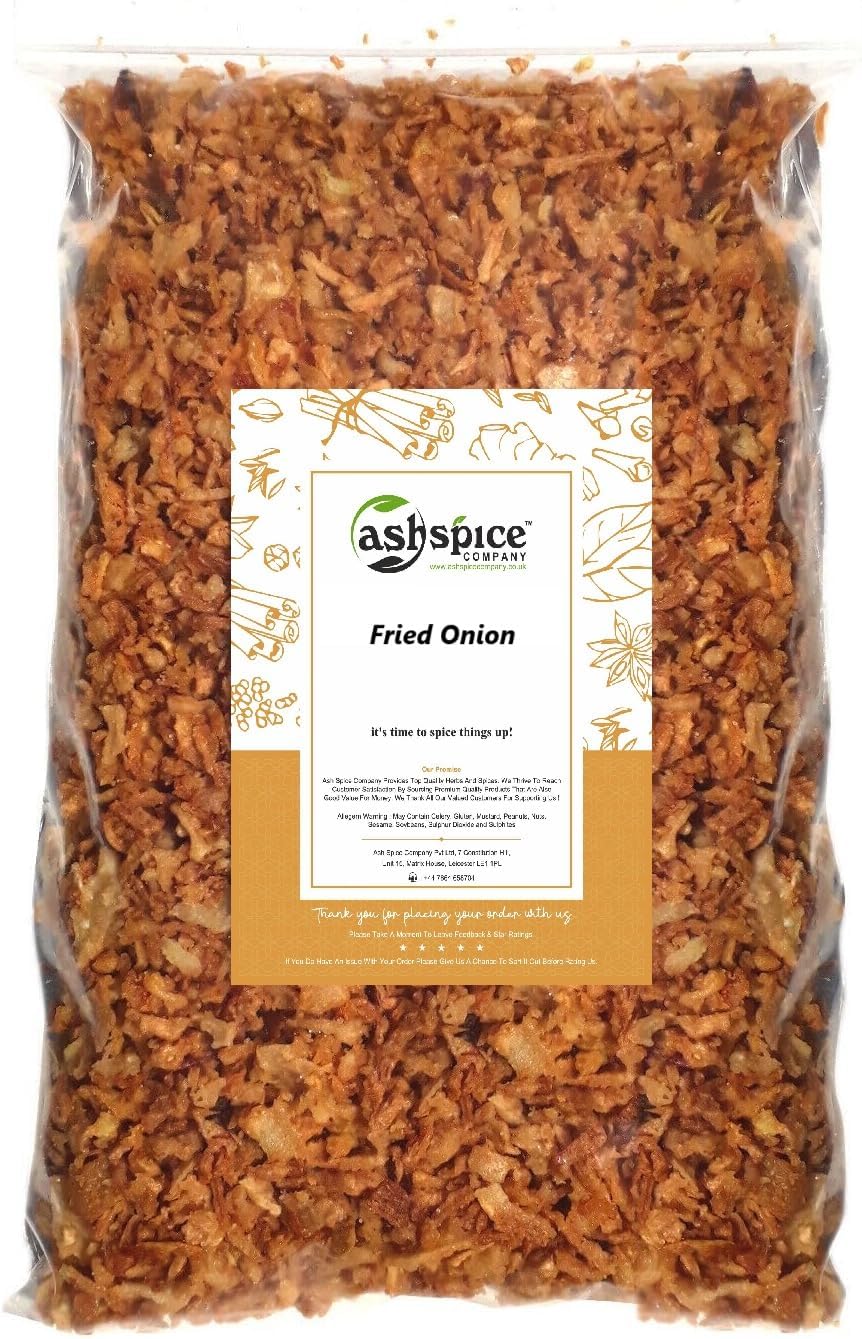 Fried Onions | Onion Flakes Dried | Crispy Onion | Barista | Premium Quality By Ash Spice Company 50g-1.9kg (200g)