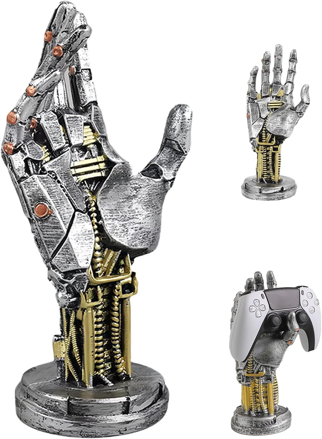 Cyberpunk Decor Silverhand Mechanical Hand, Gaming Controller Holder Stand, 9.6 Inch PVC Gaming Desk Accessories for Room, Porch, Shelf, Home Decor