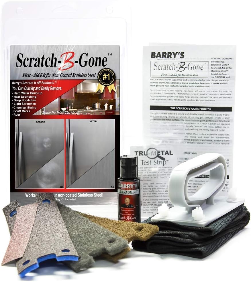 Barry's Restore It All Products - Scratch-B-Gone Homeowner Kit | The #1 selling kit used to remove scratches, rust, discoloration and more from non-coated Stainless Steel!