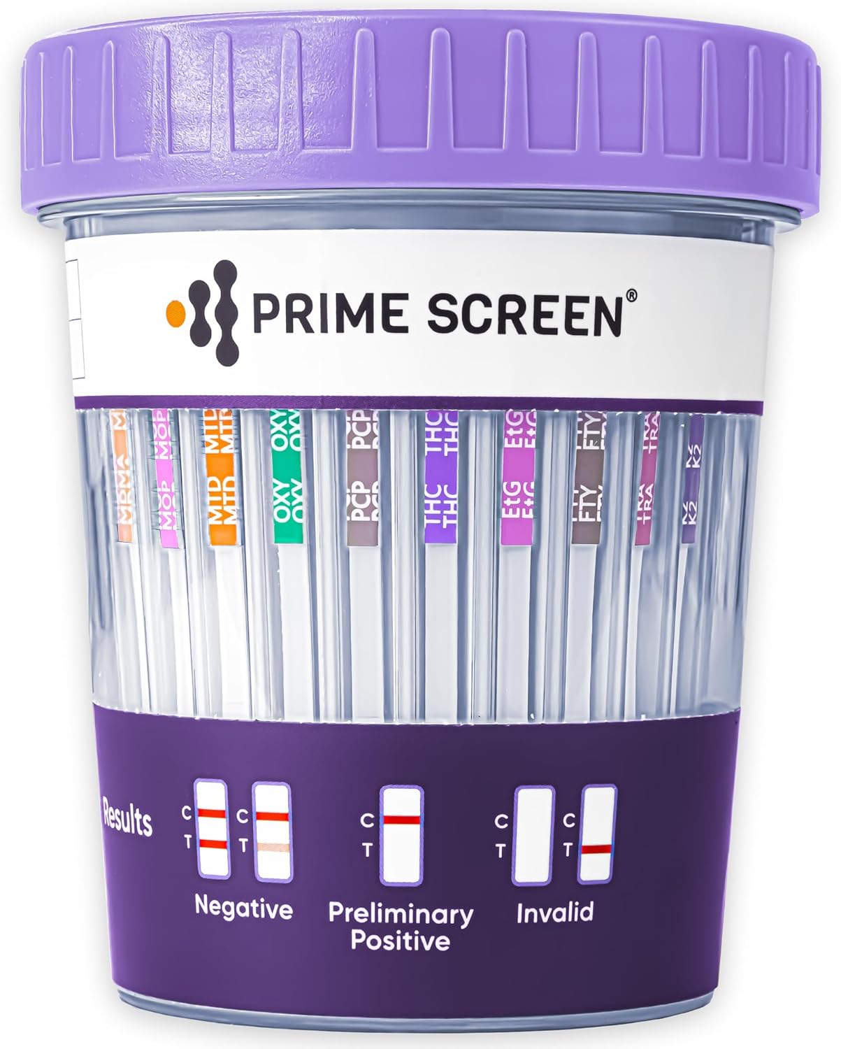Prime Screen Multi-Drug Urine Test Cup 16 Panel Kit (AMP,BAR,BUP,BZO,COC,mAMP,MDMA,MOP/OPI,MTD,OXY,PCP,THC, ETG, FTY, TRA, K2) -[1 Pack]-CDOA-9165EFTK
