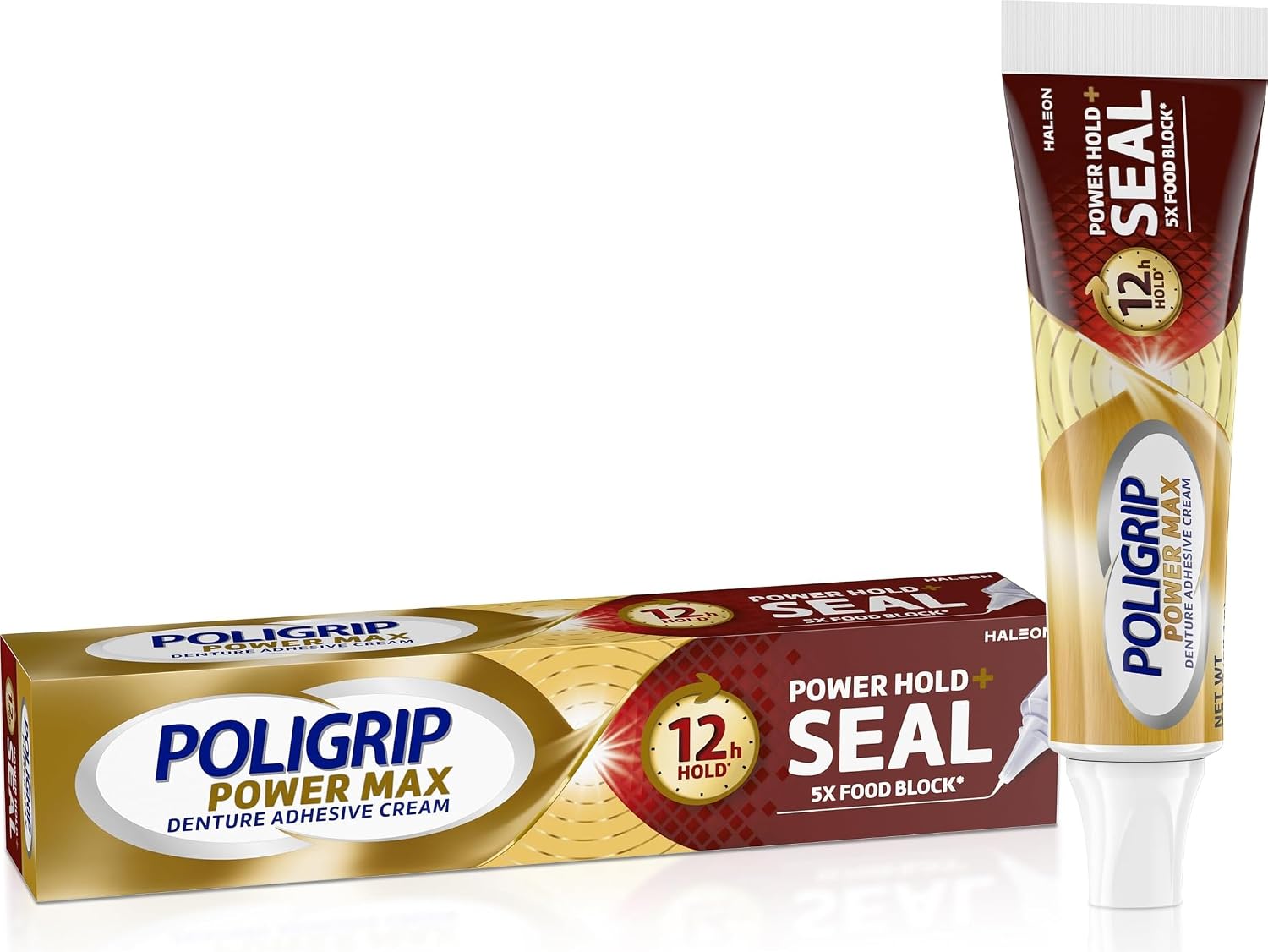 Poligrip Power Max Power Hold plus Seal Denture Adhesive Cream, 2.2 oz