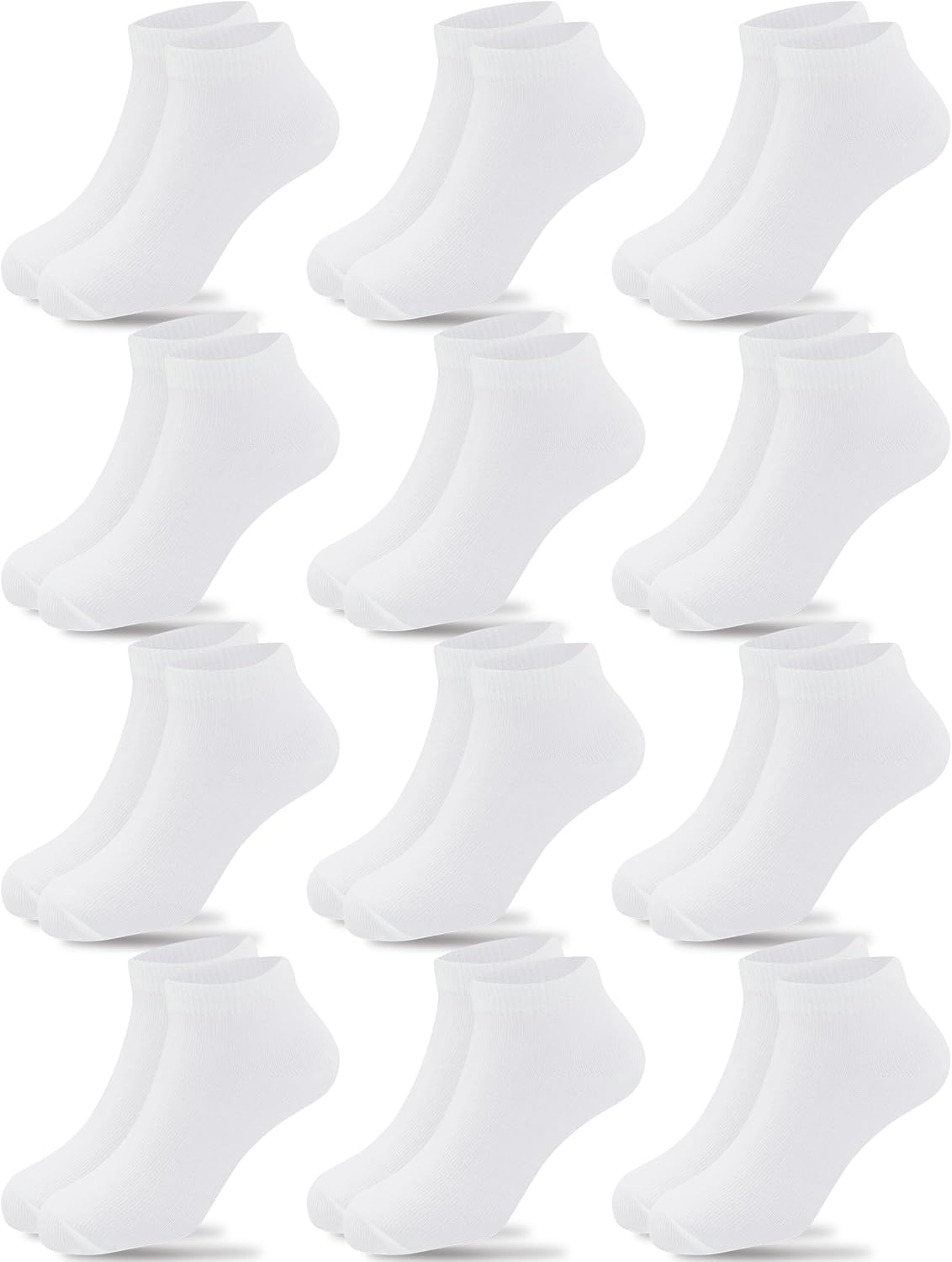 Duufin 12 Pairs Kids Ankle Socks Boys Girls Athletic Sock Low Cut Half Cushion Kids Socks