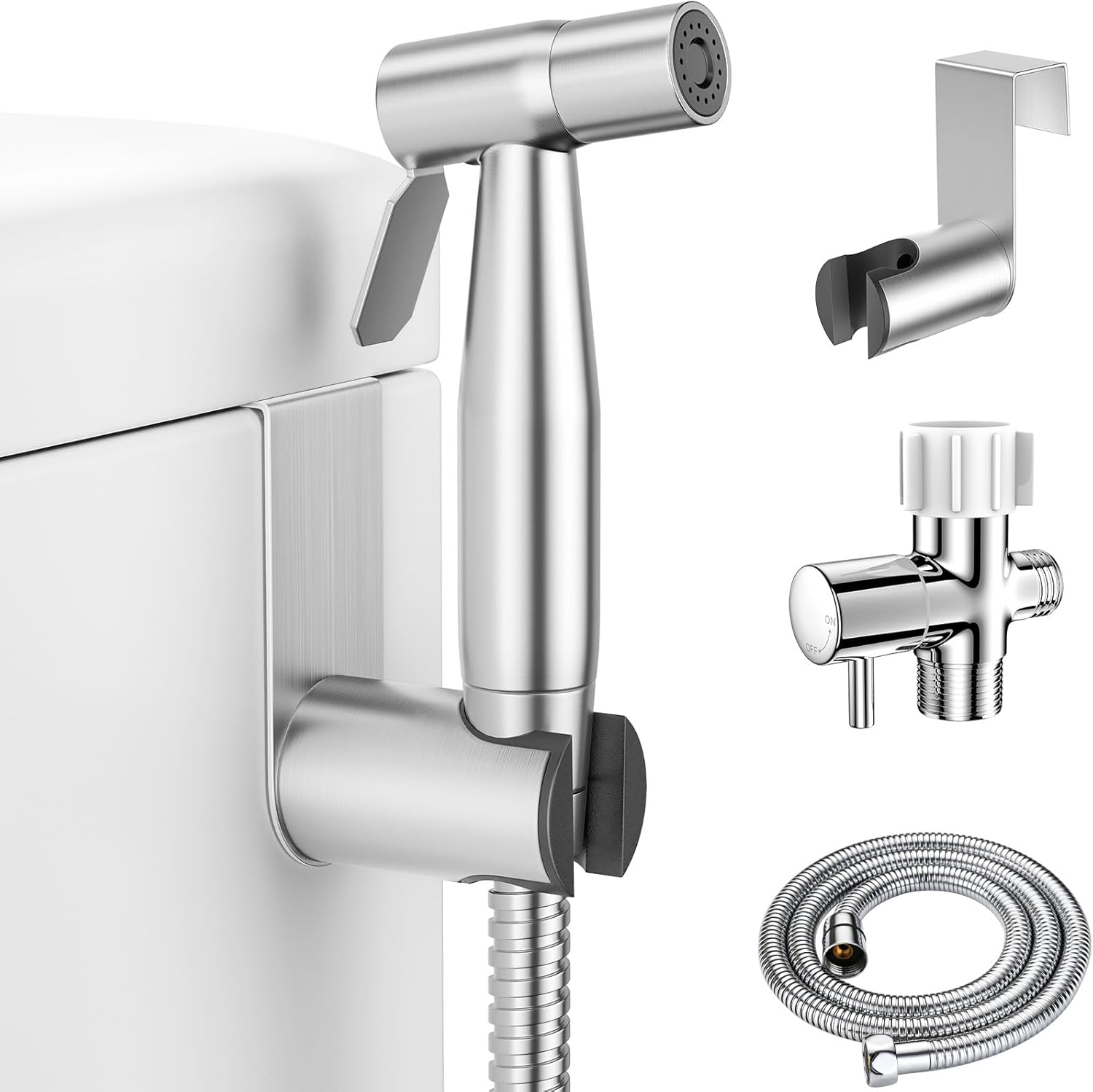 LUFEIDRA Handheld Bidet Sprayer for Toilet-Adjustable Water Pressure Jet Sprayer for Feminine Wash, Stainless Steel Bidets for Existing Toilets Muslim Shower Cloth Diaper Sprayer Bidet Attachment