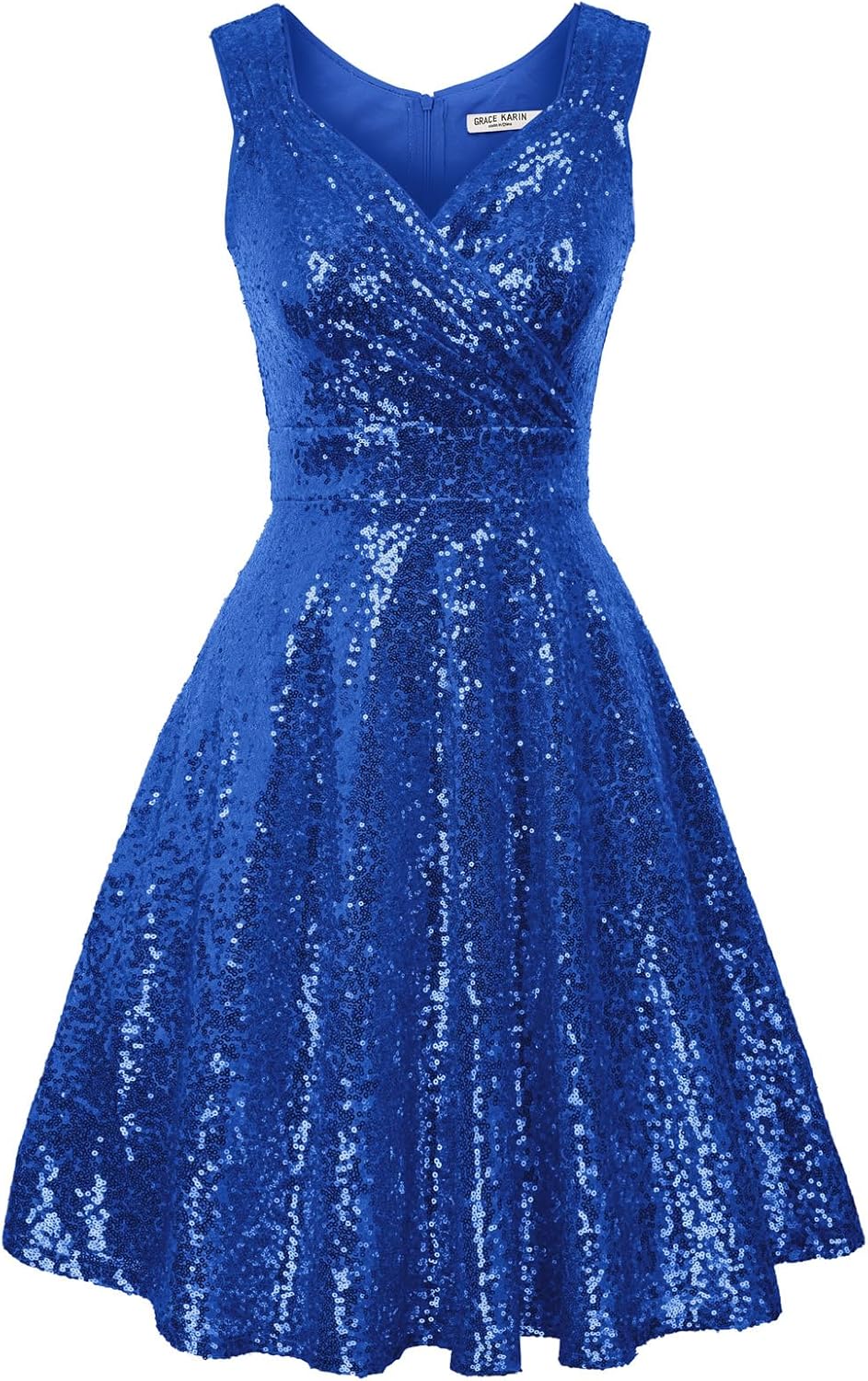 GRACE KARIN Women's A-line Sequin Club Dress Rockabilly Sleeveless Fancy
