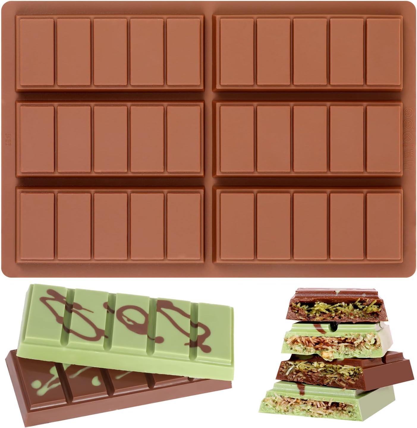Chocolate Molds - Non-Stick Chocolate Bar Mold, Break Apart Chocolate Mold Food Grade Deep Chocolate Bar Mold For Tabs Chocolate Milk Chocolate Bar Chocolate Snacks