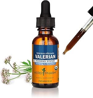 Herb Pharm Organic Valerian Root Liquid Extract, Alcohol-Free: Sleep & Relaxing, Calming Nighttime Sleep Support Supplement, Sugar-Free Herbal Supplement, 1 Oz