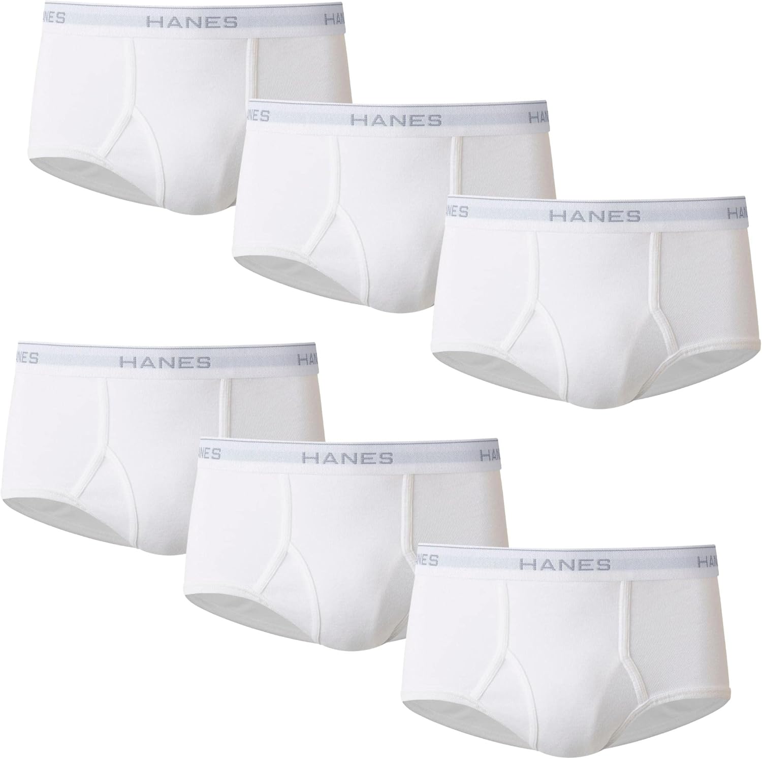 Hanes Men's Tagless White Briefs with ComfortFlex Waistband, Multi-Packs Available