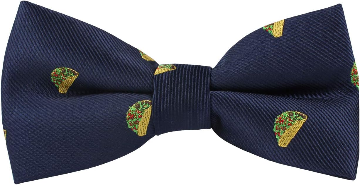 AUSCUFFLINKS Taco Bowties for Men Hard Shell Taco Bell Taco Bill Nachos | Taco Tuesday Mexican Gift for Him | Present for Work Colleague | Bday Gift for Guys (Tacos Bow Tie)
