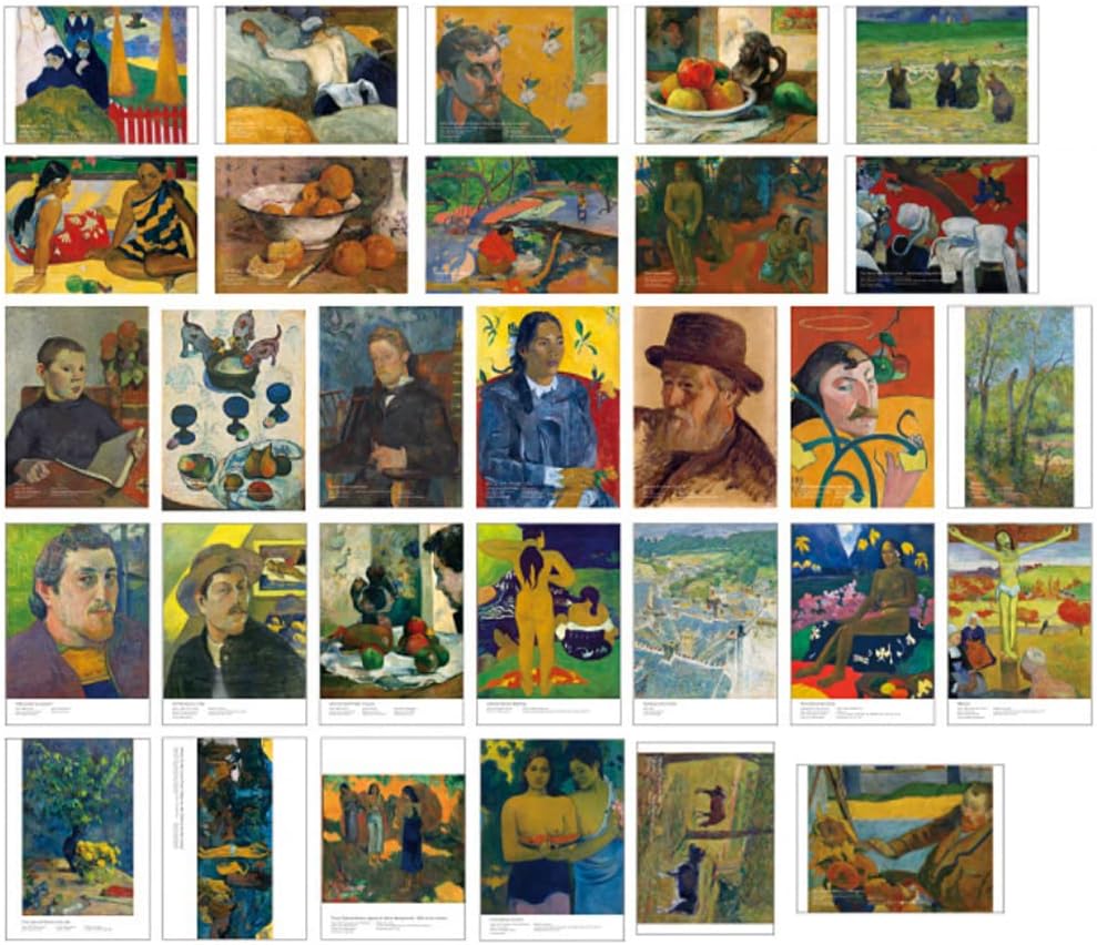 HOSTEESSCHOICE Beautiful Art Postcards set of 30 French Artist Paul Gauguin Post card variety pack Famous Painting Scenery,4 x 6 Inches