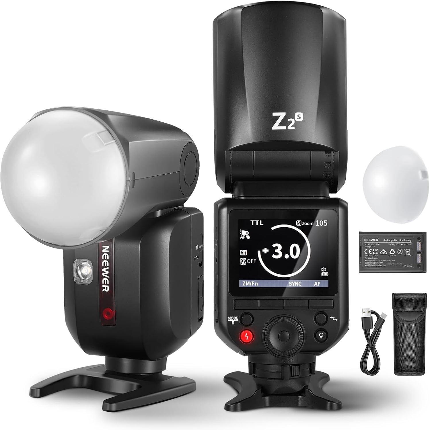 NEEWER Z2-S 2.4G TTL Round Head Flash Compatible with Sony Cameras