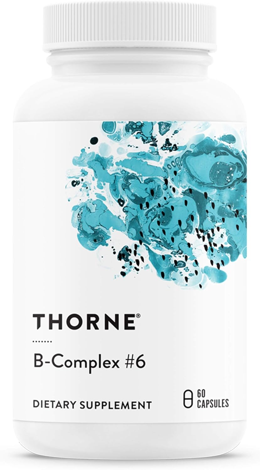 THORNE B-Complex #6 - Vitamin B Complex with Active Forms of Essential B Vitamins and Extra B6-60 Capsules