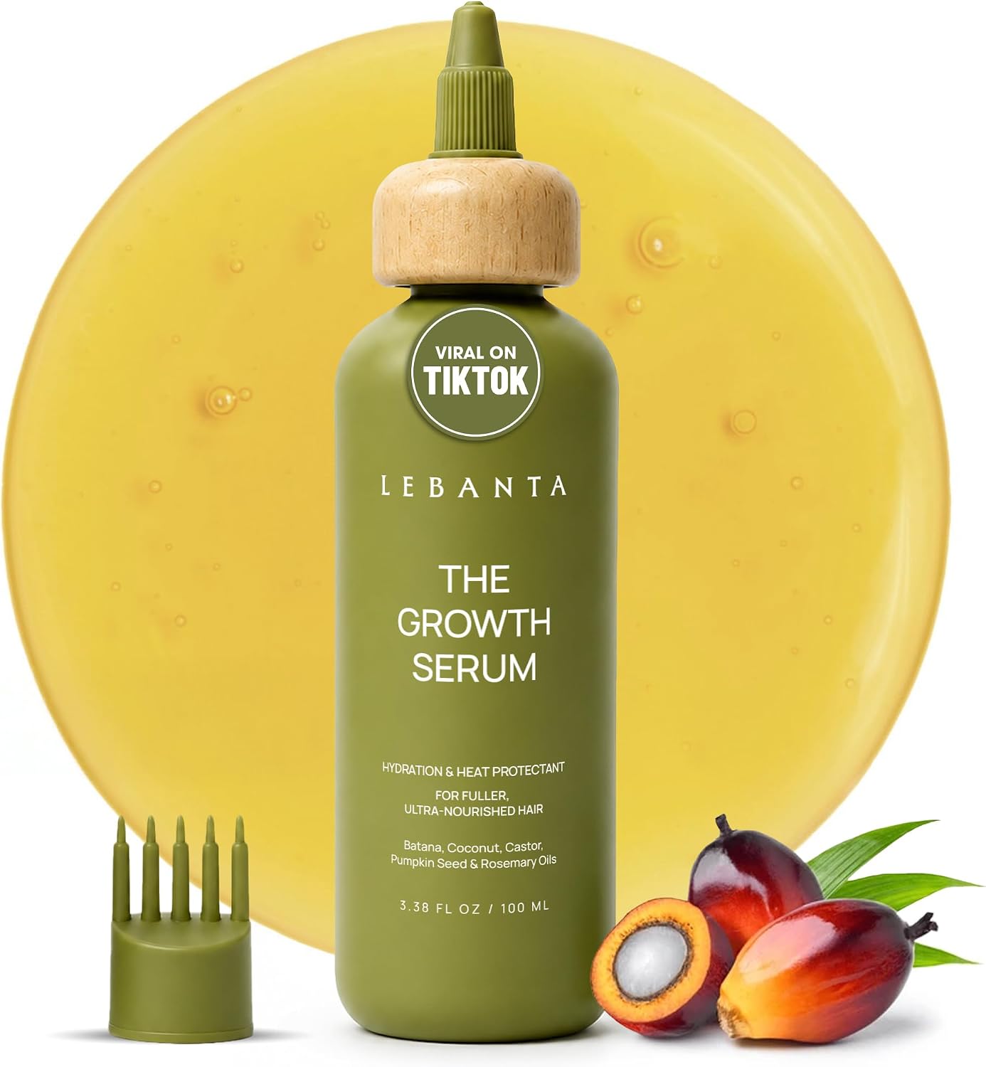 Lebanta Batana Oil For Hair - 100% Pure, Raw & Natural Blend With Organic Castor, Pumpkin Seed, Coconut and Rosemary Oil - Thicker, Stronger Looking Hair For Men & Women Scalp - 4 FL OZ