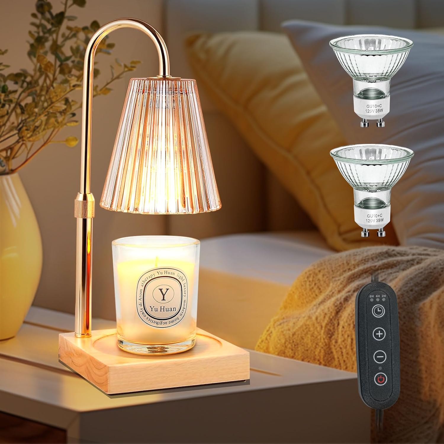 Candle Warmer Lamp with Timer & Dimmable - Height Adjustable Candle Warmer