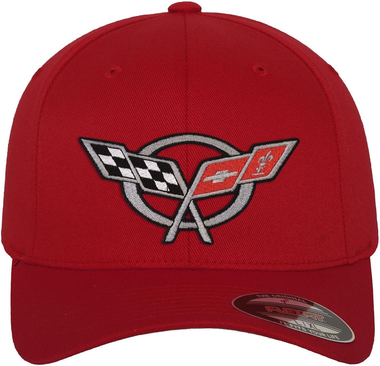 Chevrolet Officially Licensed Corvette C5 Flags Flexfit Baseball Cap