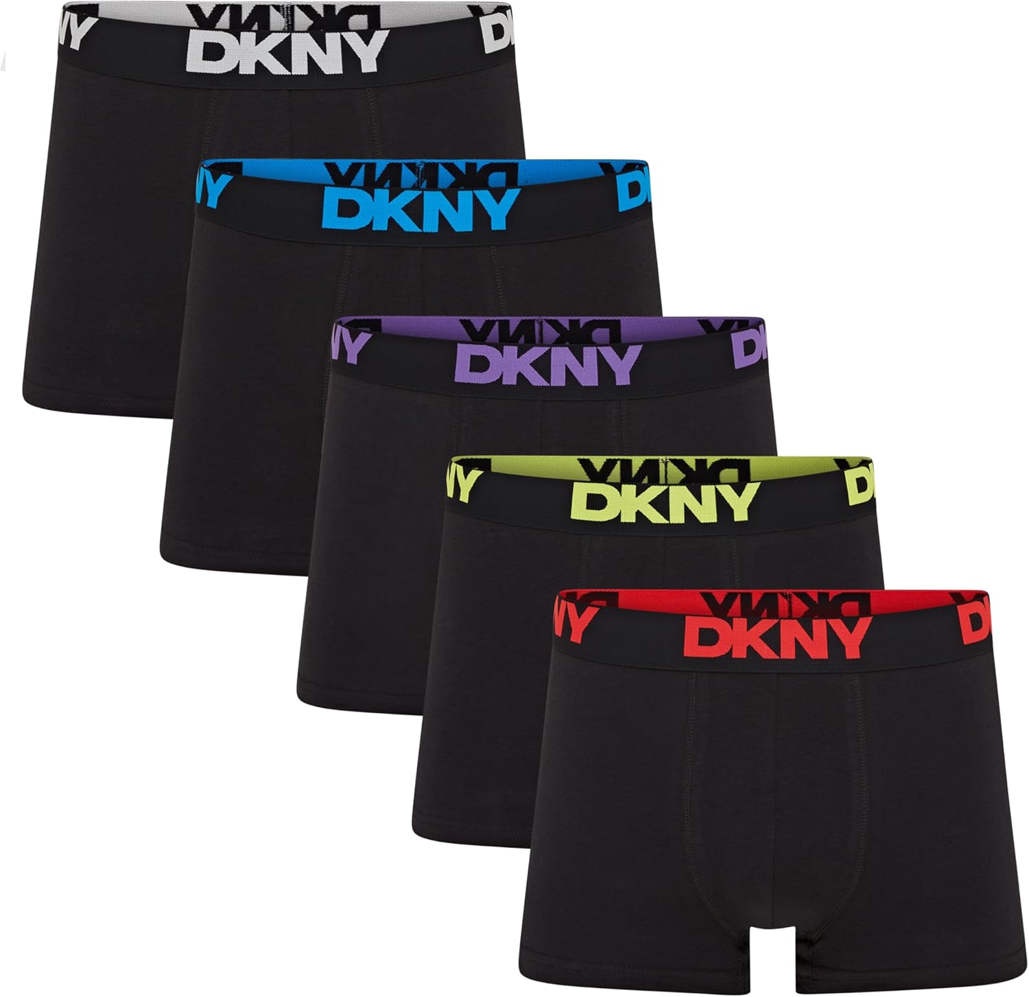 DKNY Scottsdale Mens Boxers Shorts Multipack | Pack Of 5 Cotton Boxers For Men | Breathable Trunks, Cotton Fabric | Mens Underwear Trunks For Him, Black